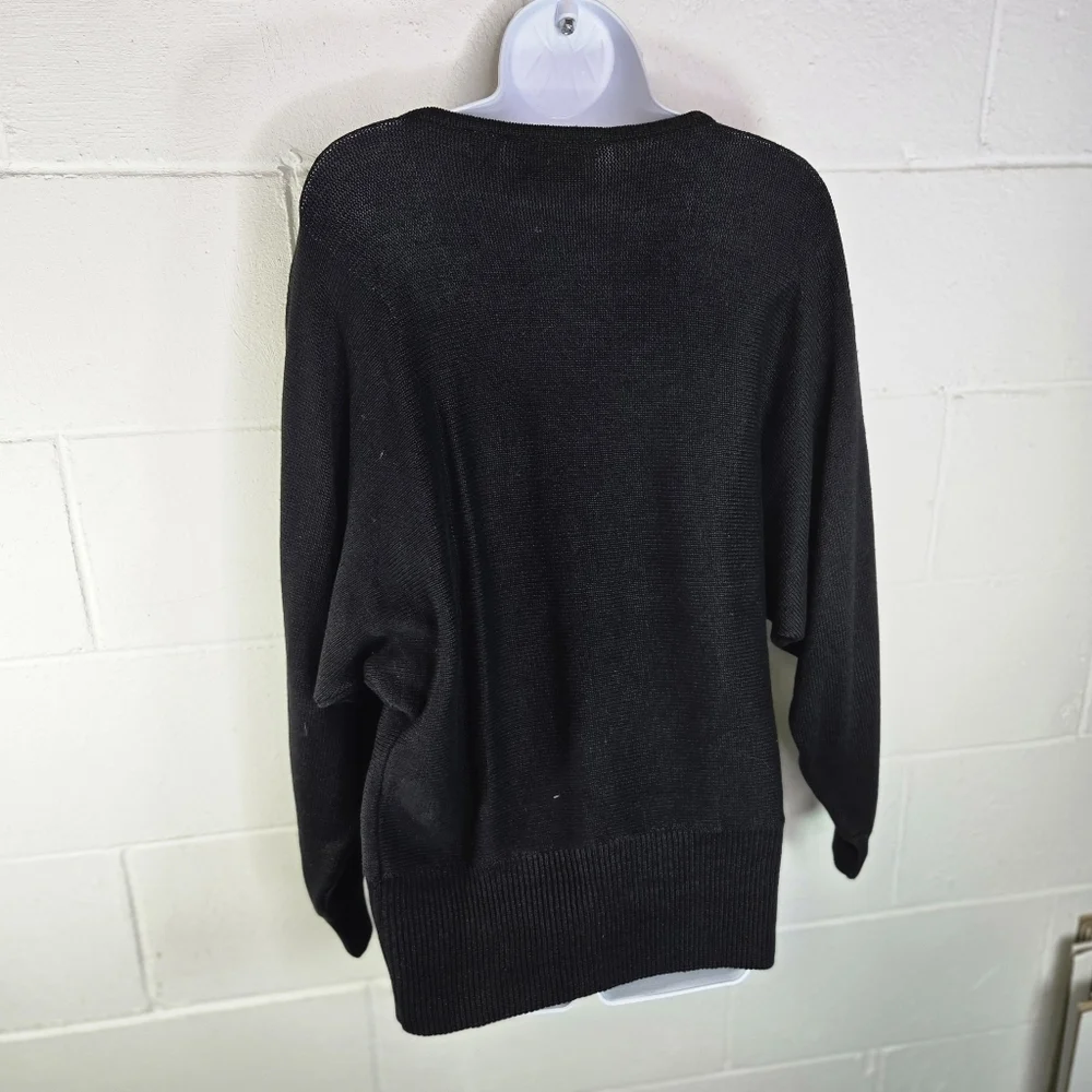 Vtg 80s 90s Cedars Abstract Wearable Art Embellished Dolman Sweater